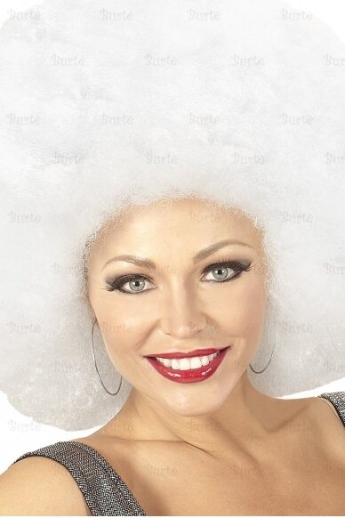 White Oversized Afro Wig 1