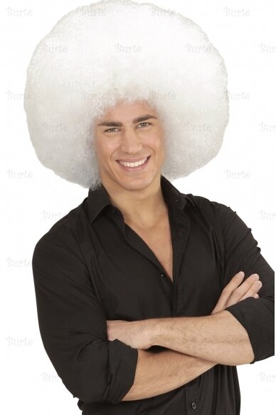 White Oversized Afro Wig 3