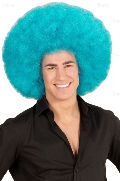 Blue Oversized Afro Wig 2