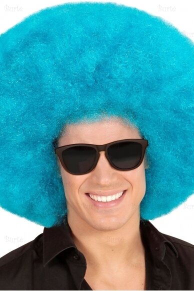 Blue Oversized Afro Wig 3