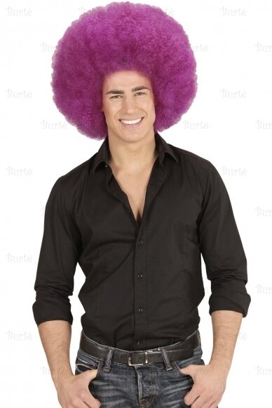 Purple Oversized Afro Wig 3