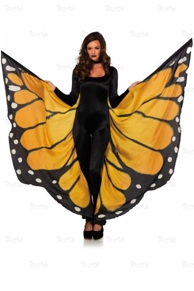 Большие крылья бабочки на траве на черном фоне