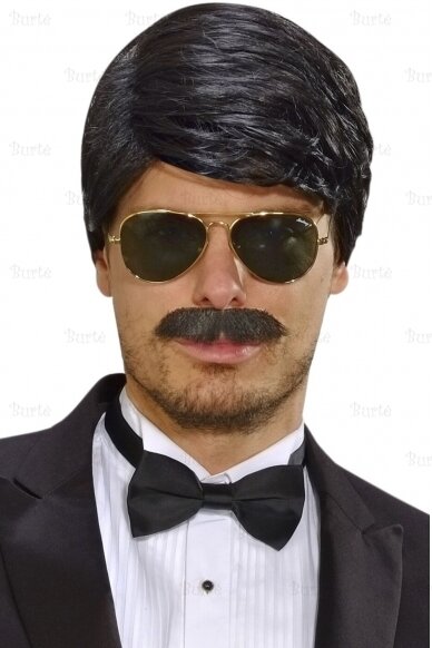 Black Wig with Moustache 1