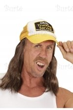 Trucker hat with hair