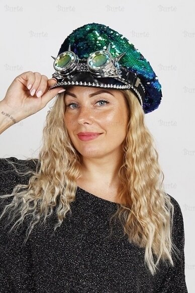 Peaked cap sequins