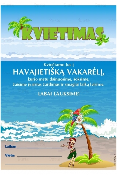 Kvietimas į havajų vakarėlį