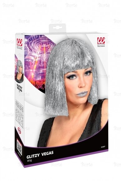 Cyber Tinsel Wig, Silver 3