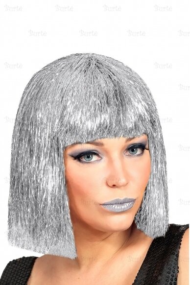 Cyber Tinsel Wig, Silver 2